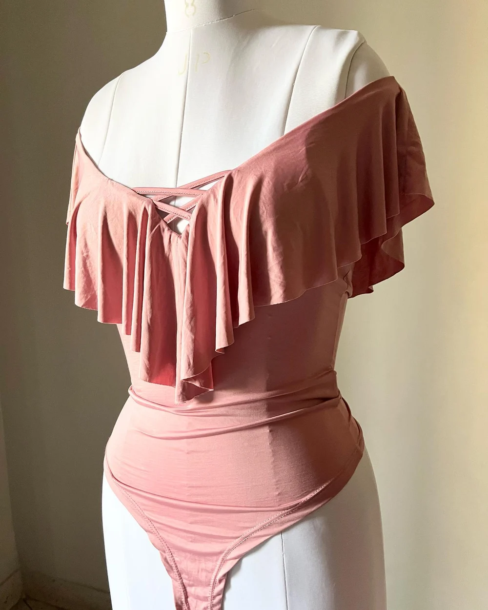 Pink Satin bodysuit 