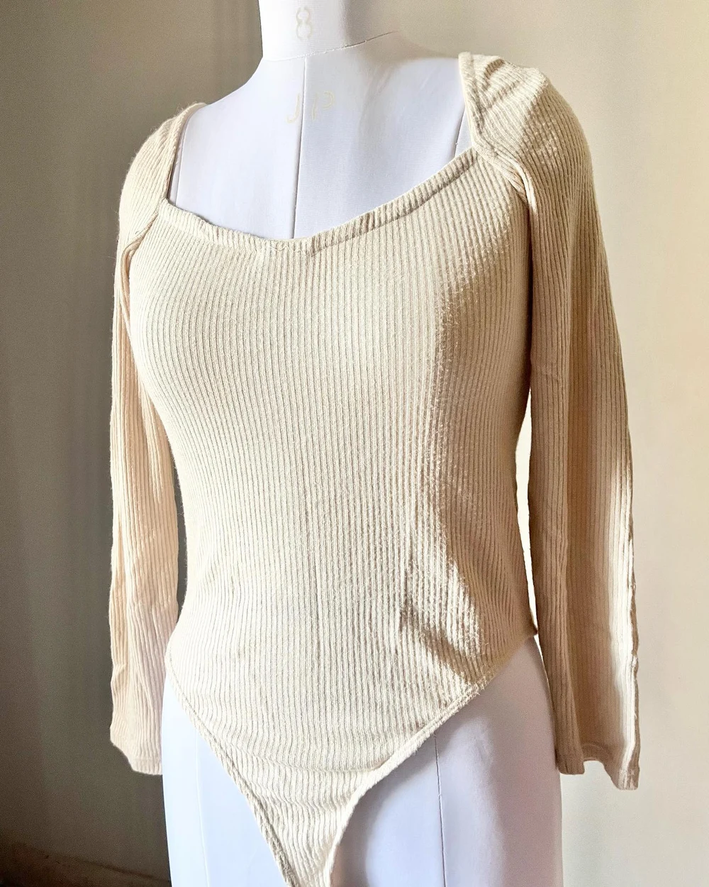 White ribbed bodysuit