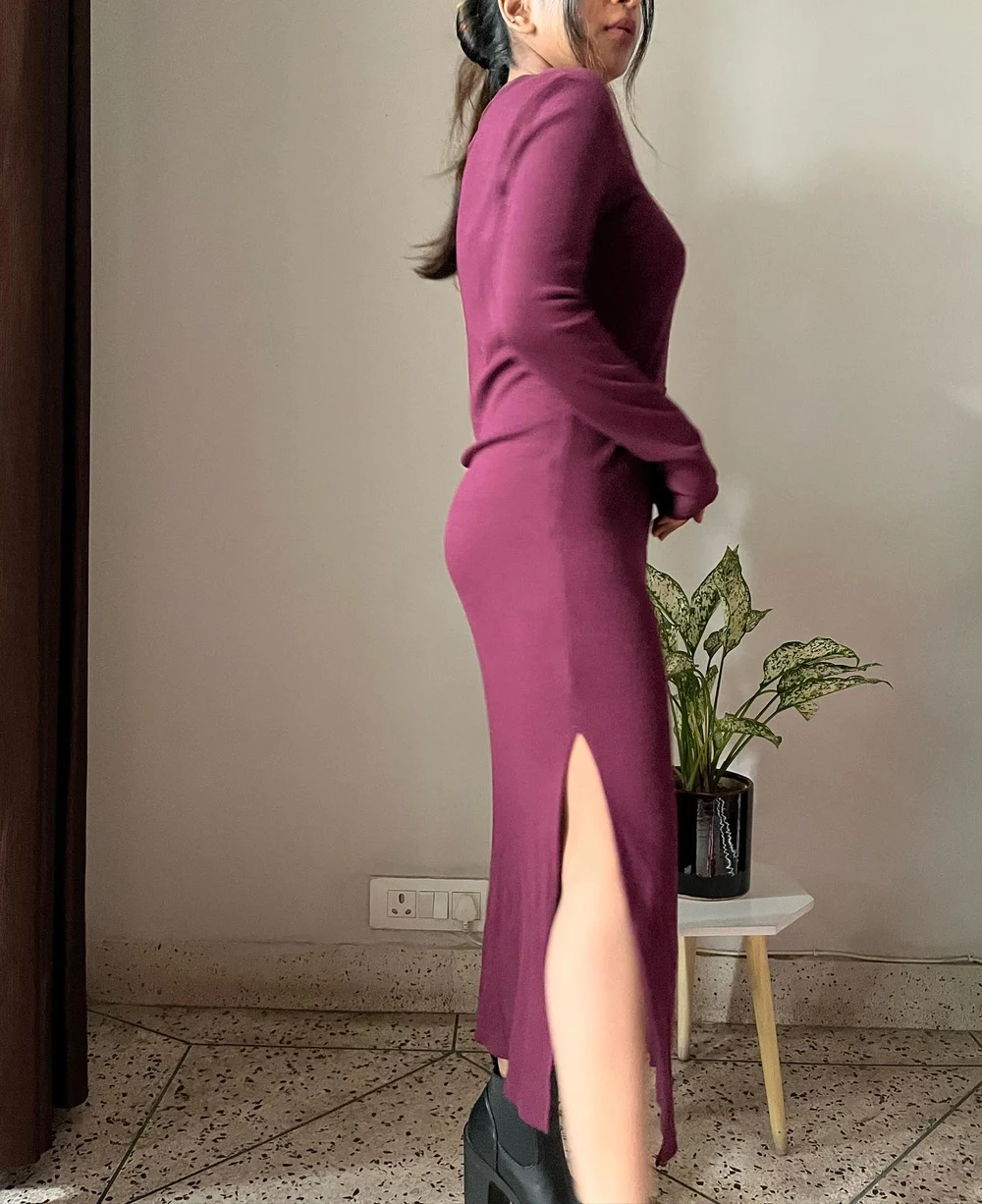 Wine slit dress 