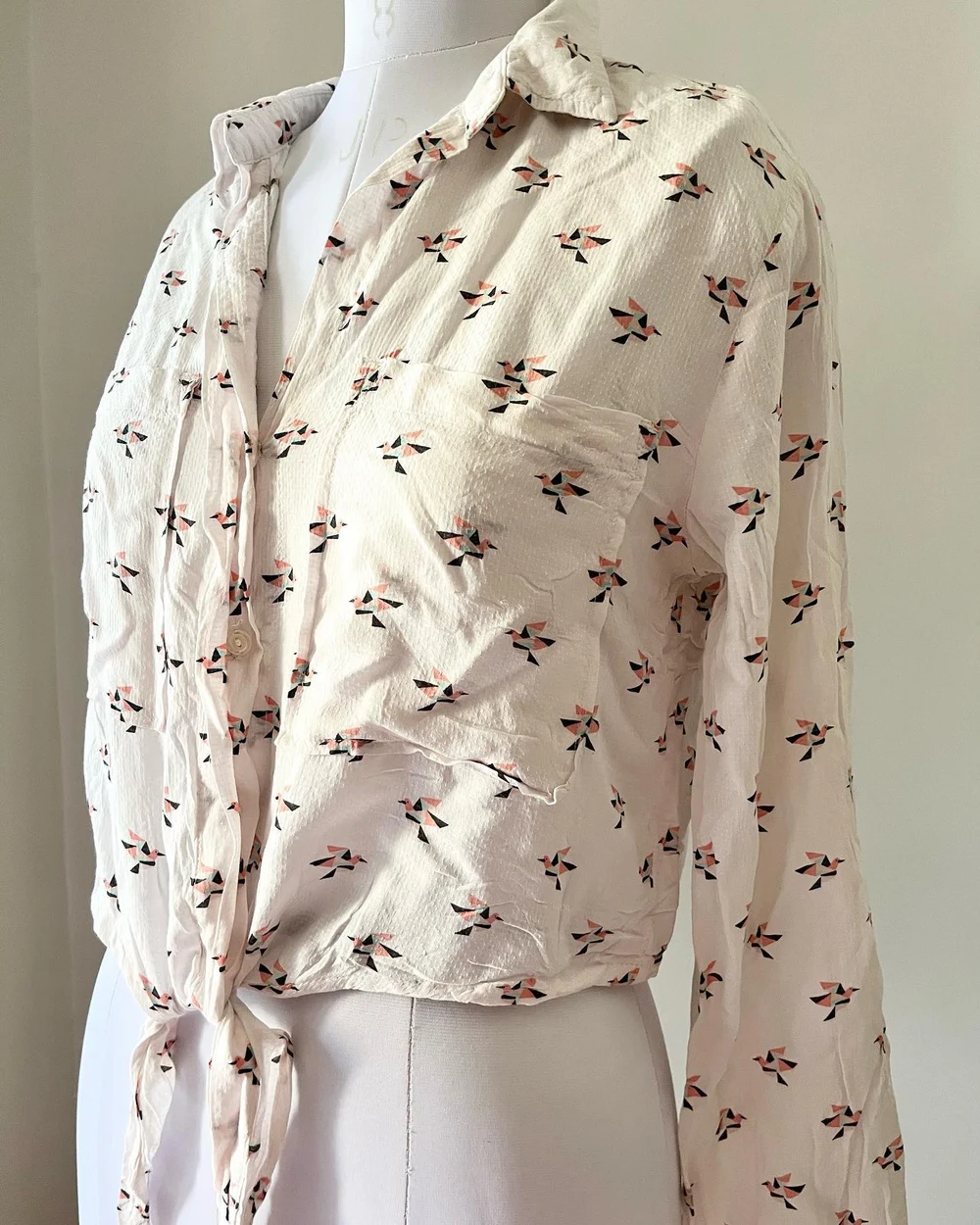 Bird Printed cotton shirt 