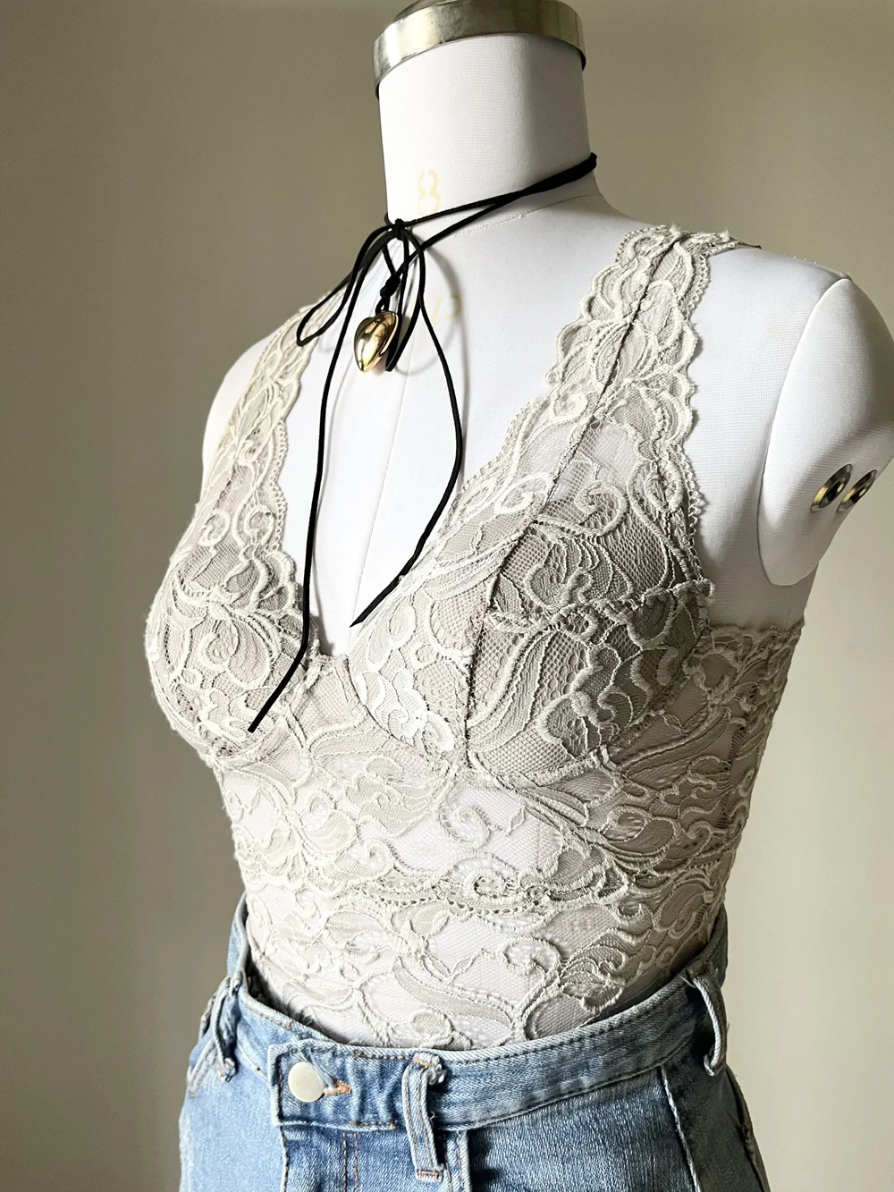 Grey lace top