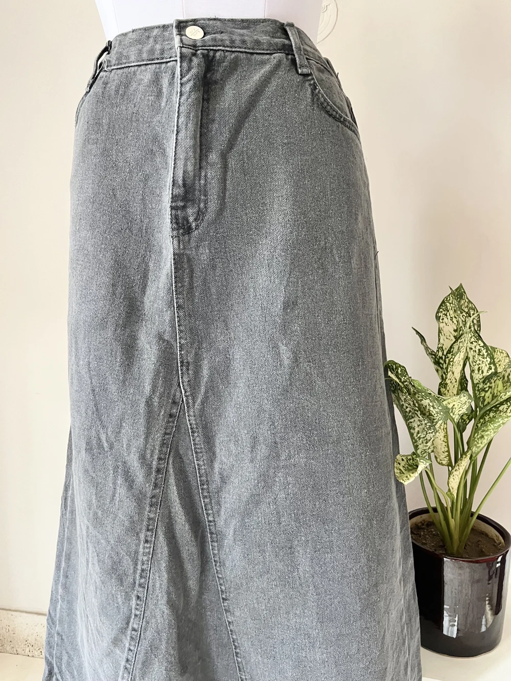 Charcoal black maxi skirt 