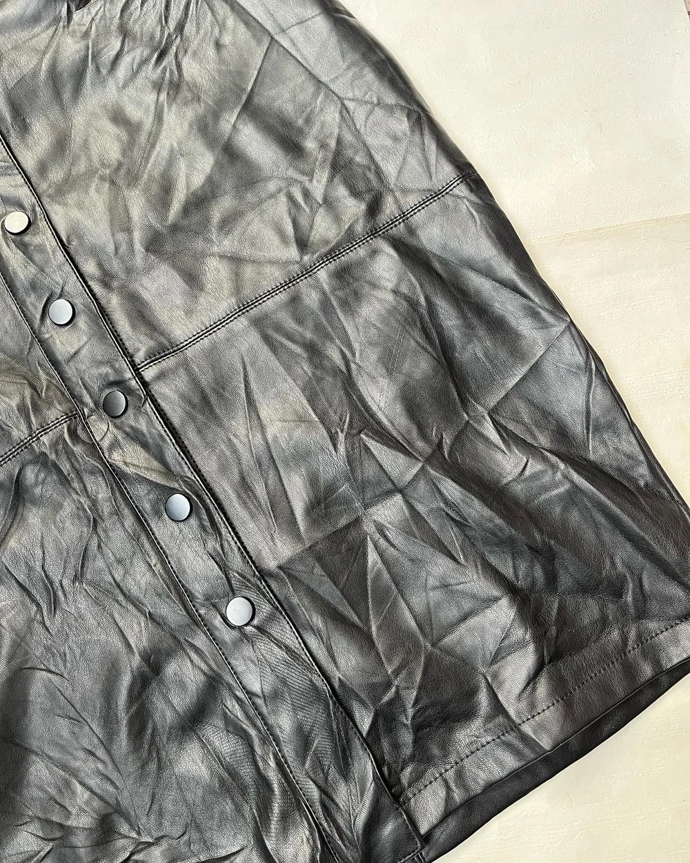 Leather midi skirt 
