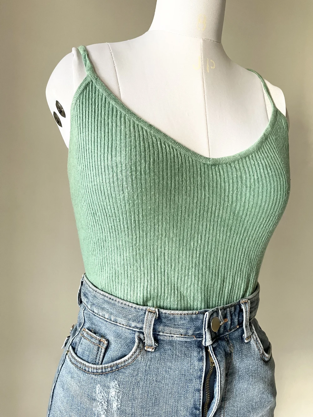 Mint green rib top 