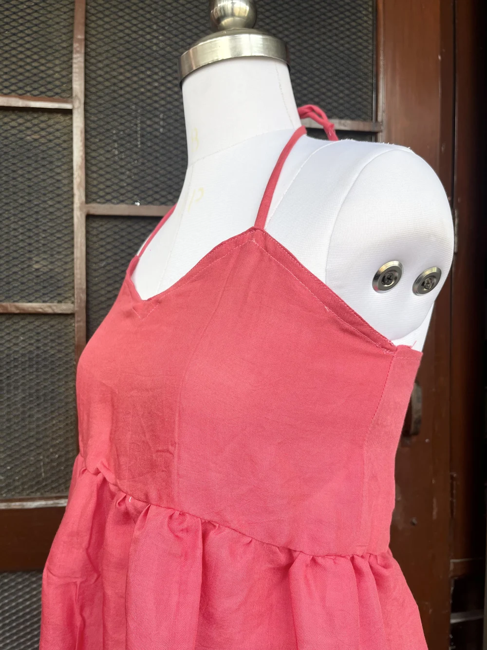 Pink Halter-neck kurti