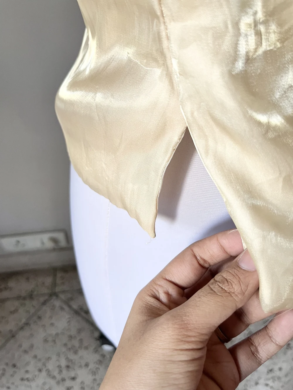 Beige applique flower corset top