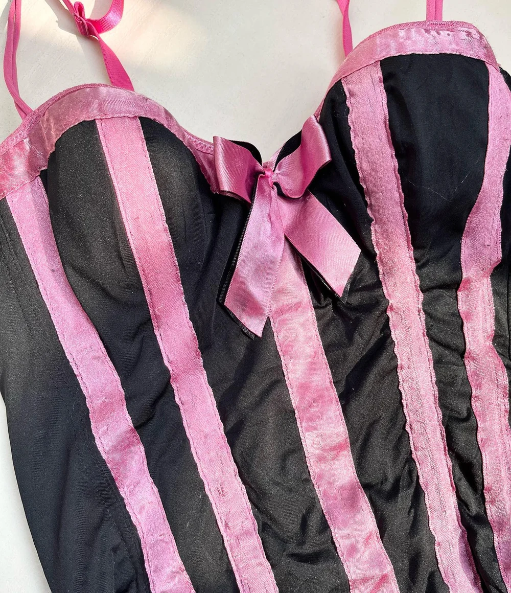 Pink & black corset 