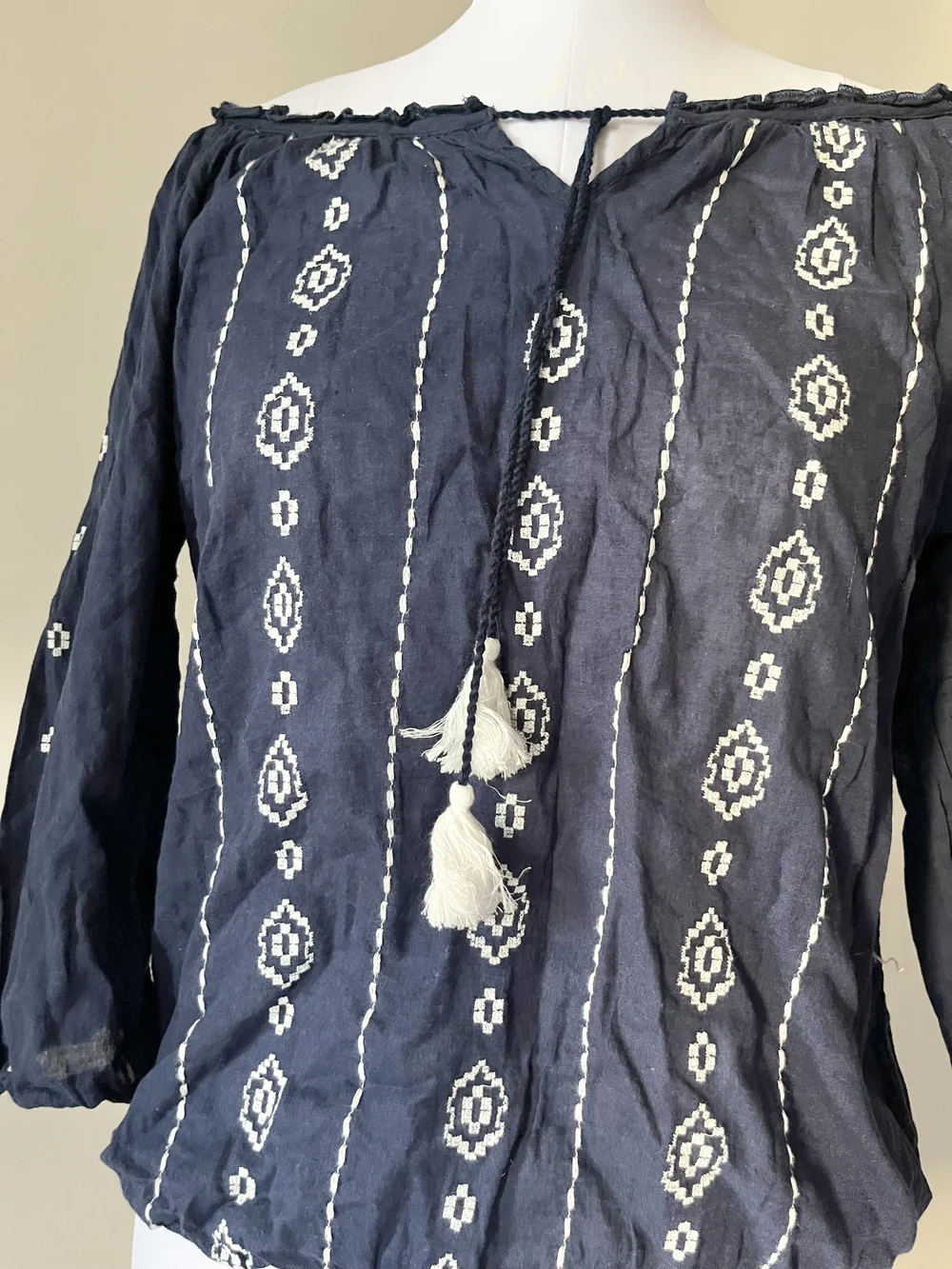 Boho embroidered top