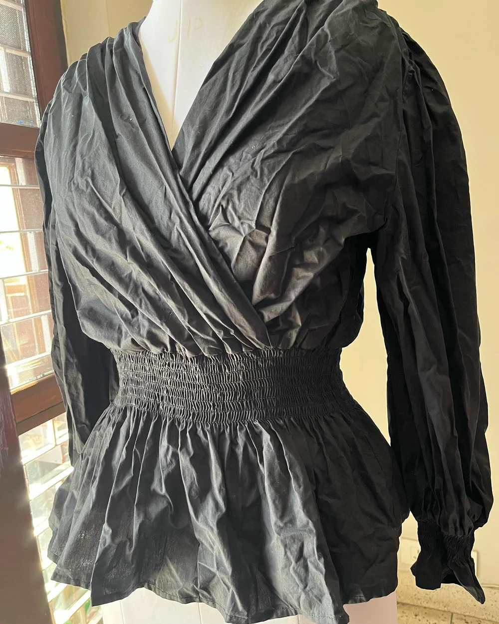 Black peplum top 