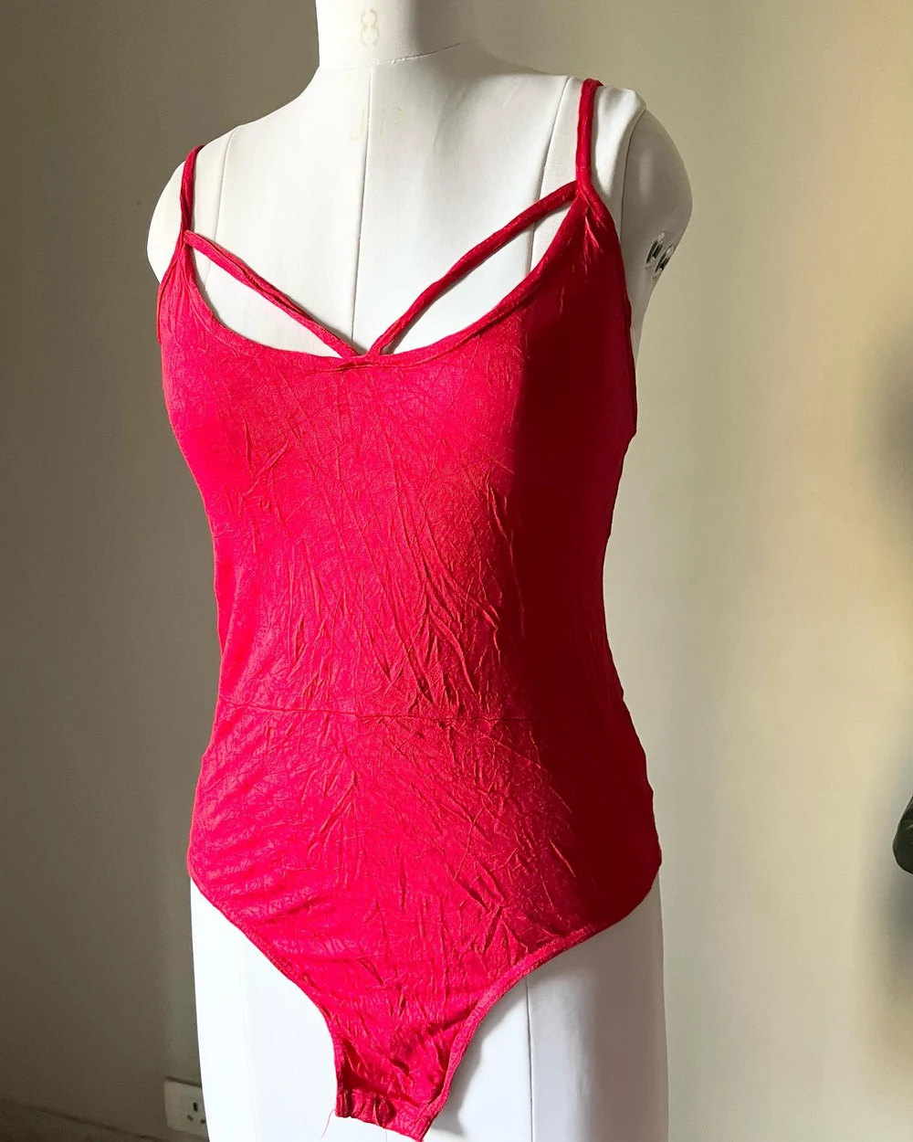 Red Criss-cross bodysuit 