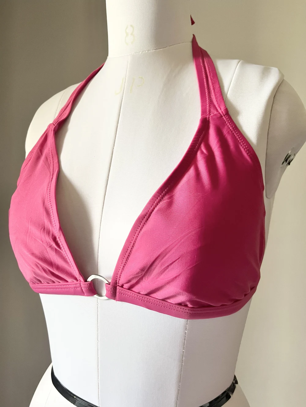 Solid pink bikini top 