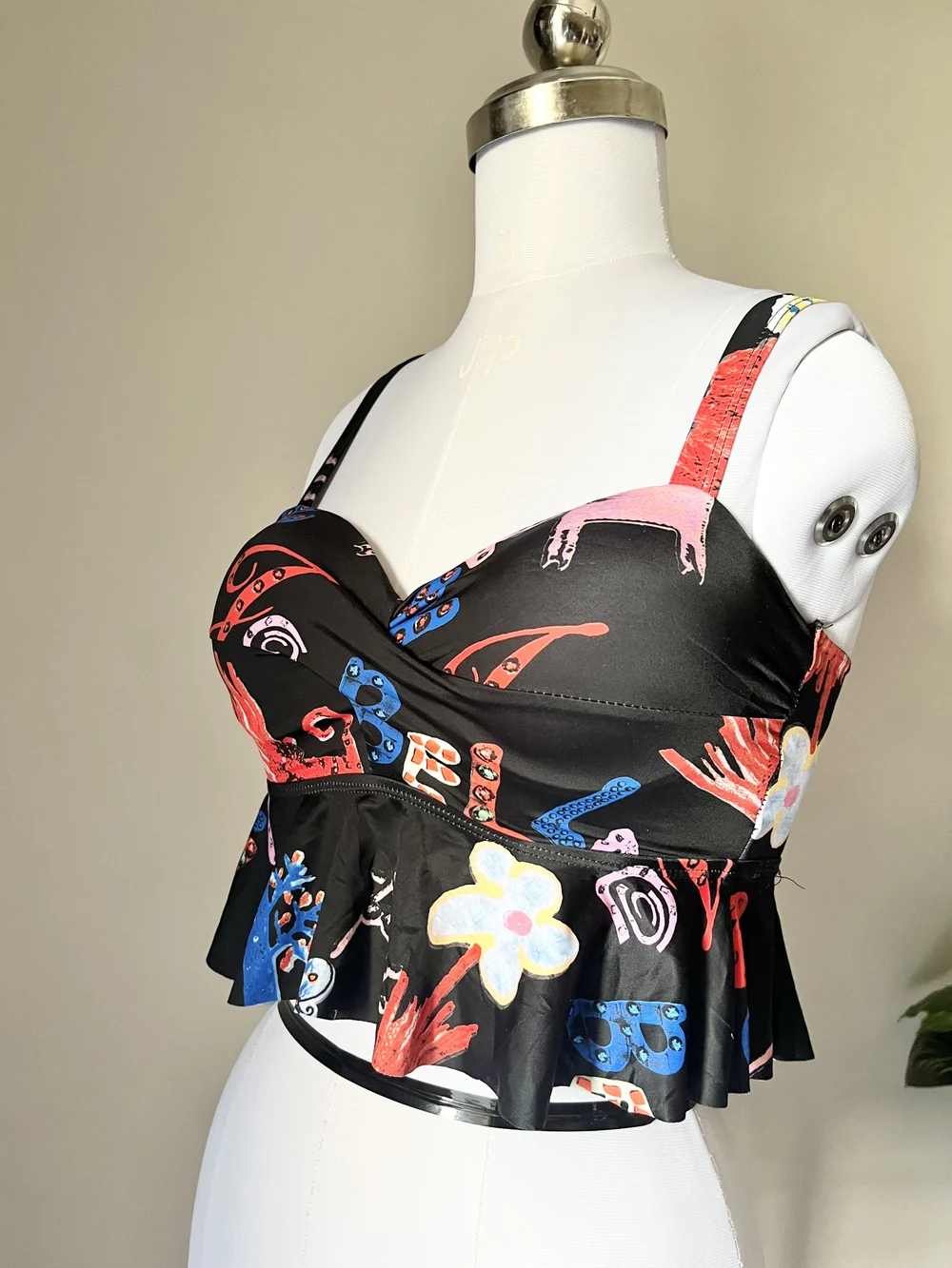 Black peplum Bikini top 