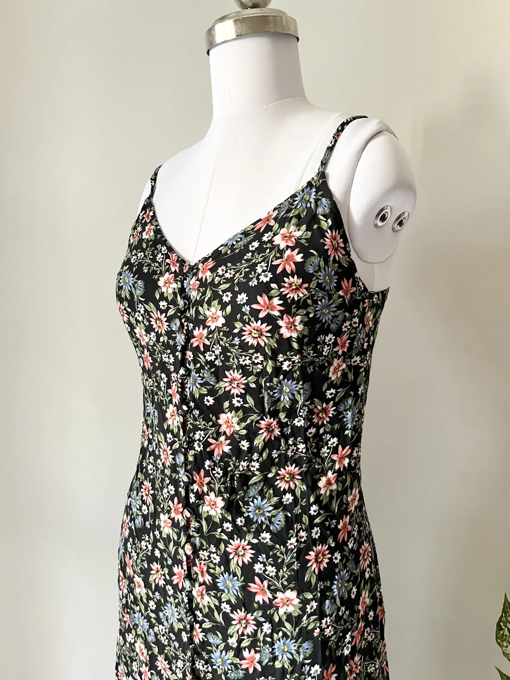 Black floral printed dress 