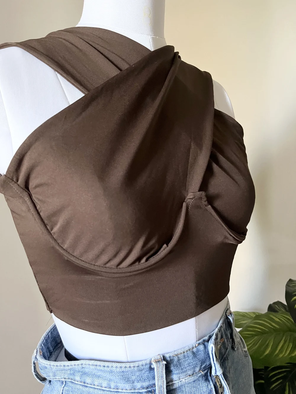 Brown criss-cross top 