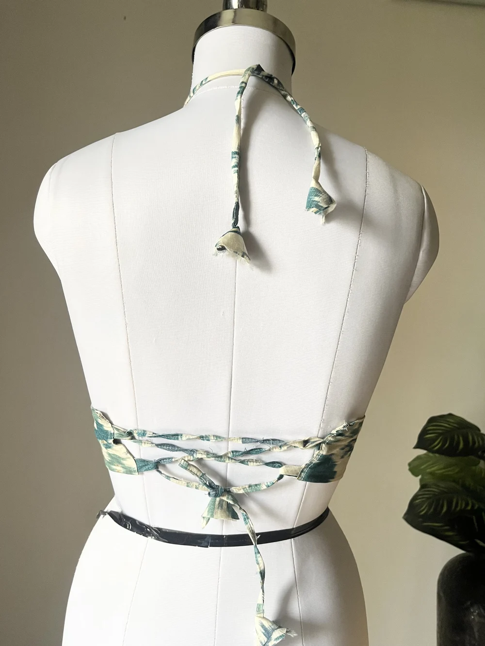 ikkat print brallet top 