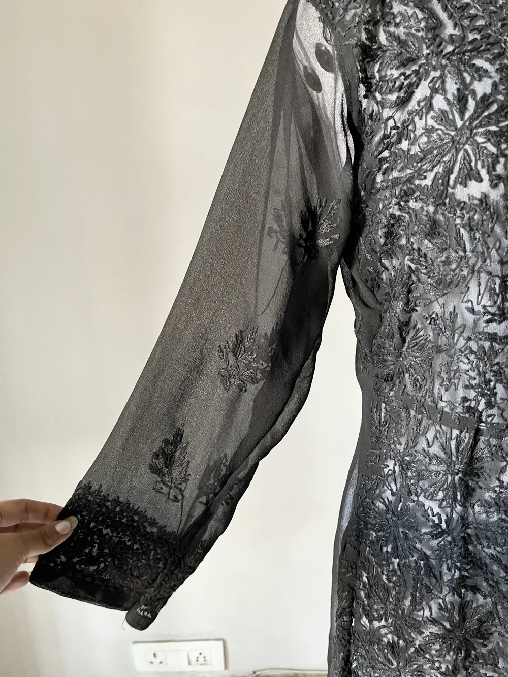 Black chikankari kurti 