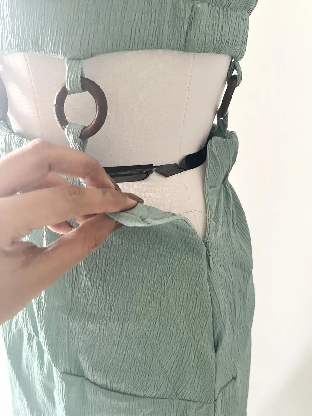Beachy green solid dress