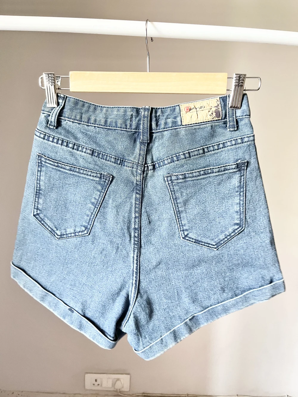 Blue superhighwaist shorts