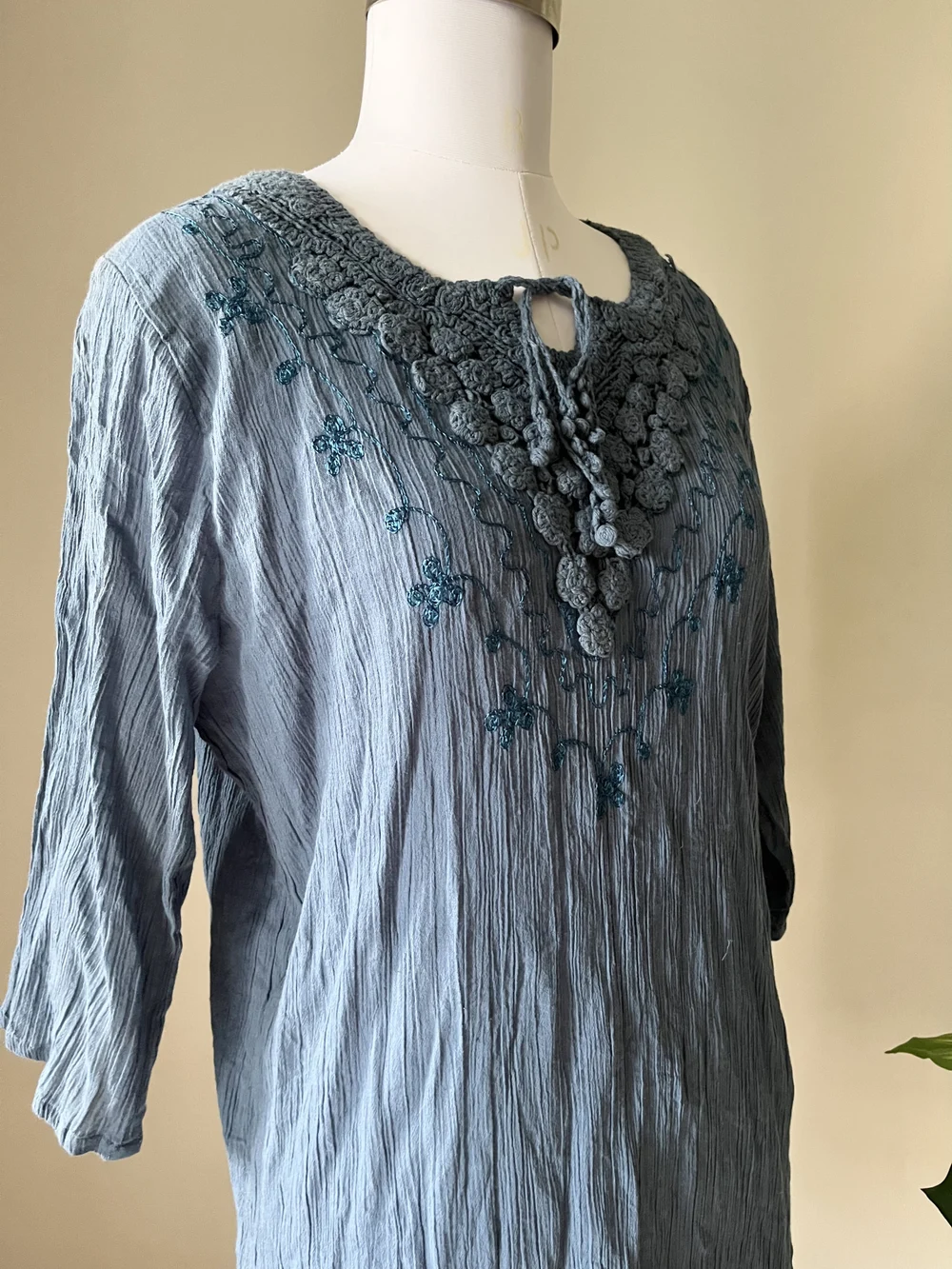 Blue embroidered kurti 