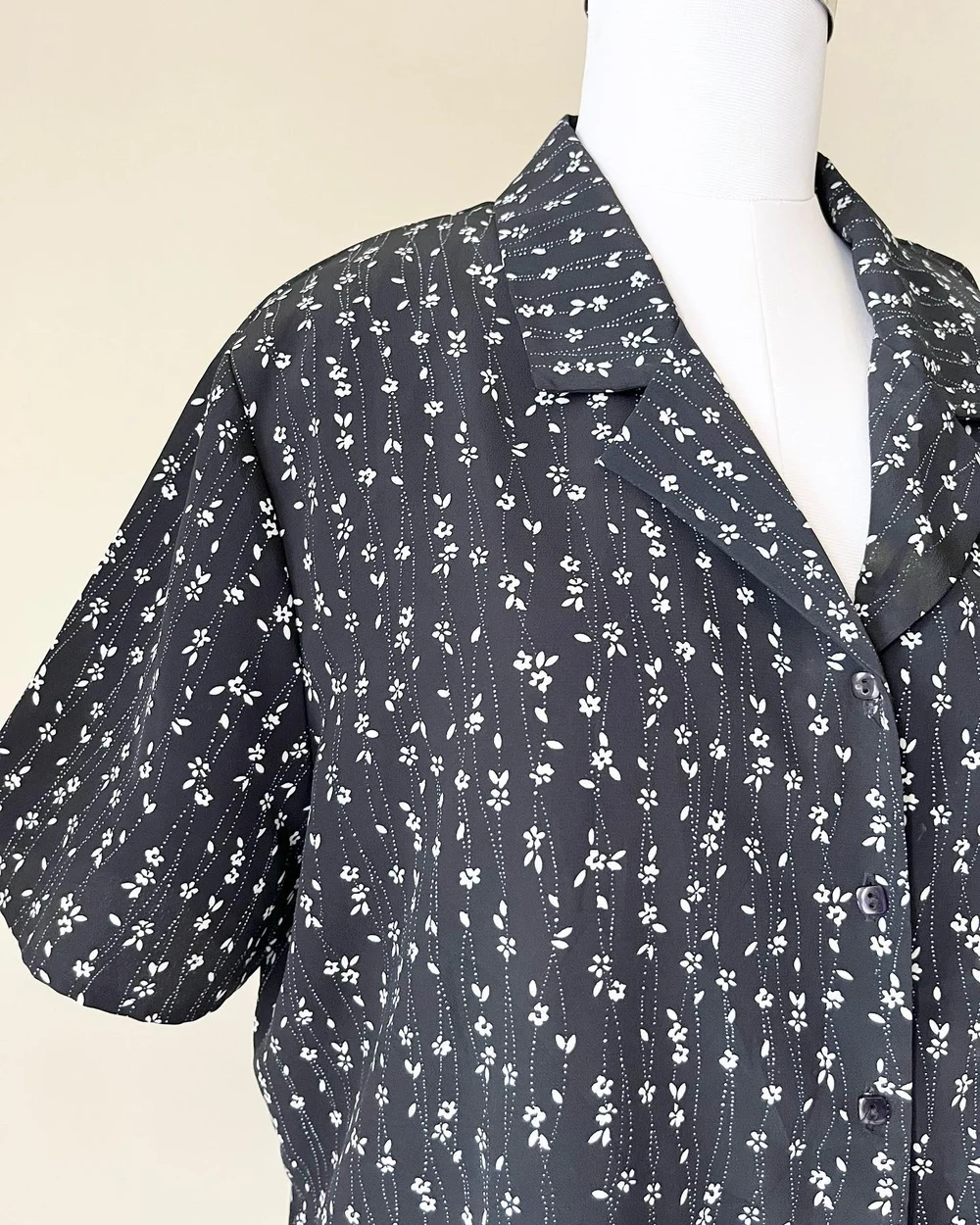 Floral navy blue shirt (unisex) 