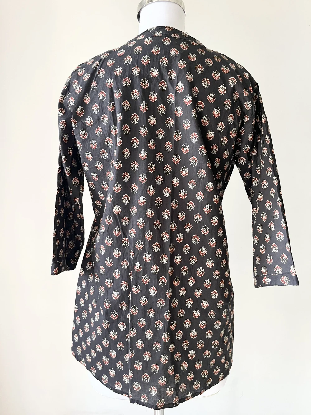 Printed black short kurti