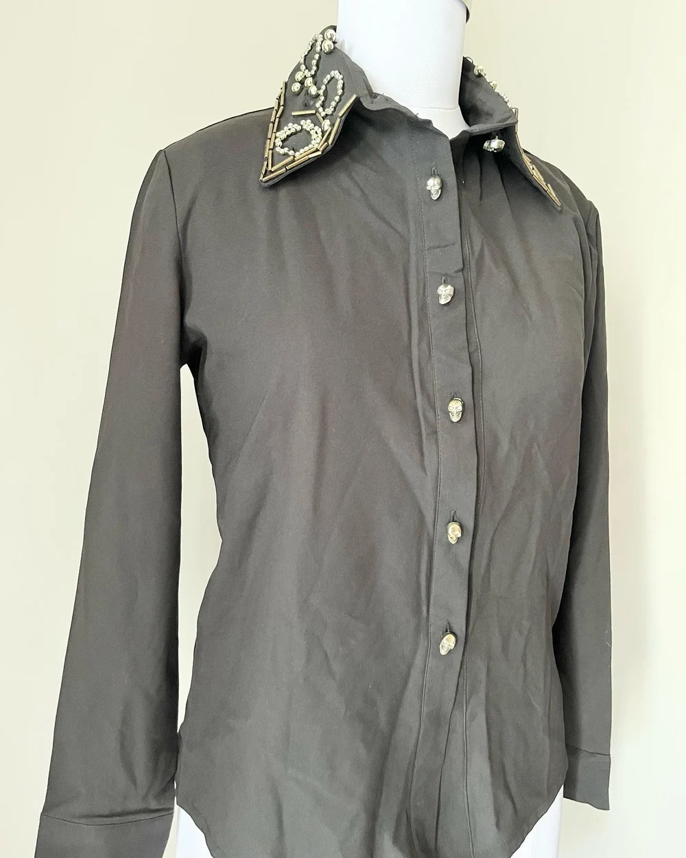 Black heavy work collar shirt 
