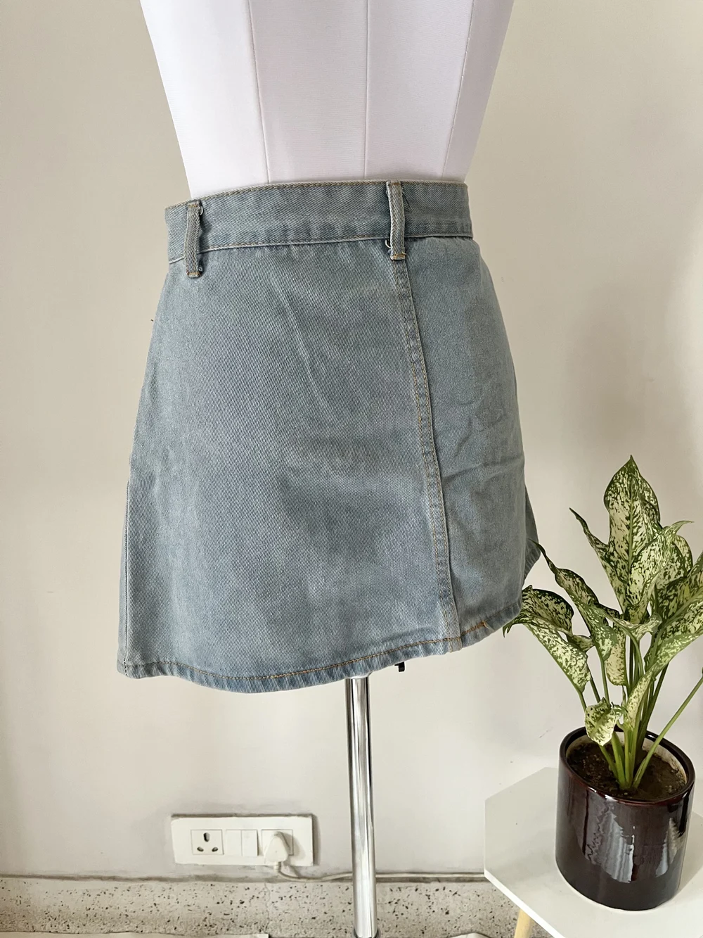 A-line button down skirt