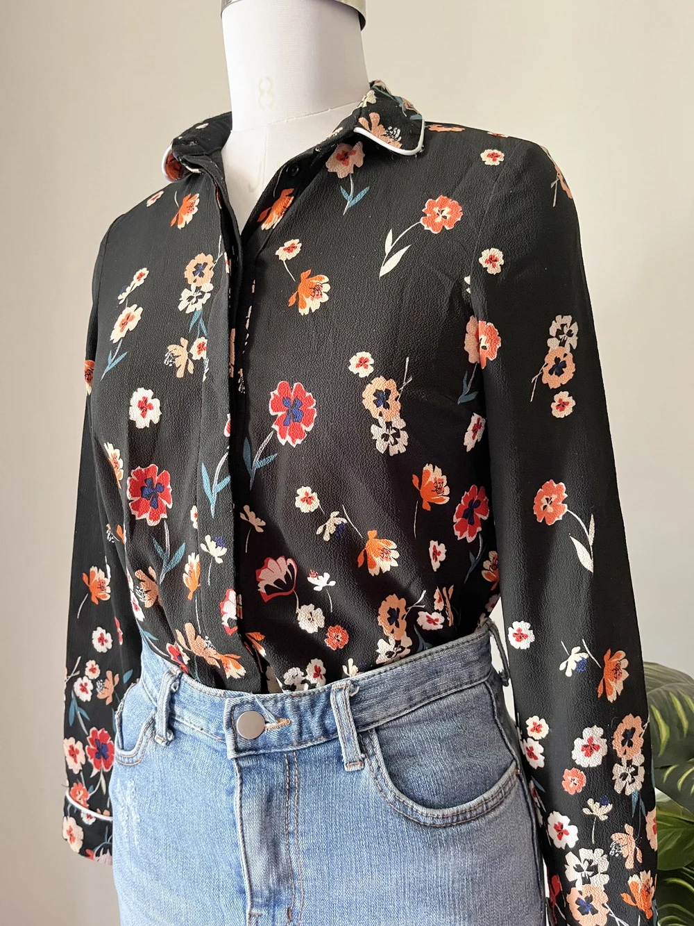 Floral black shirt 