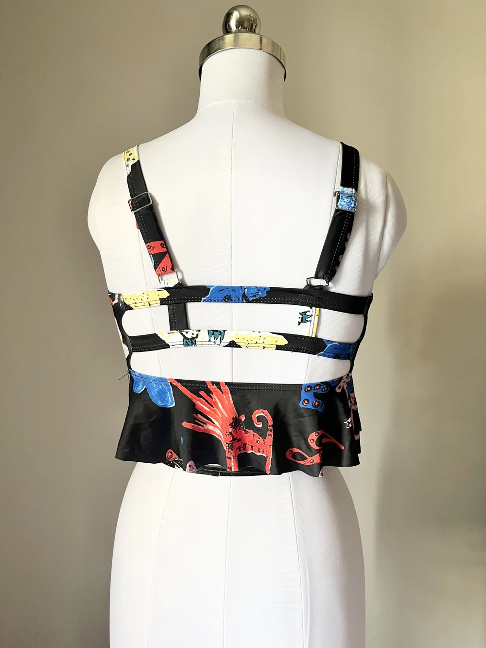 Black peplum Bikini top 