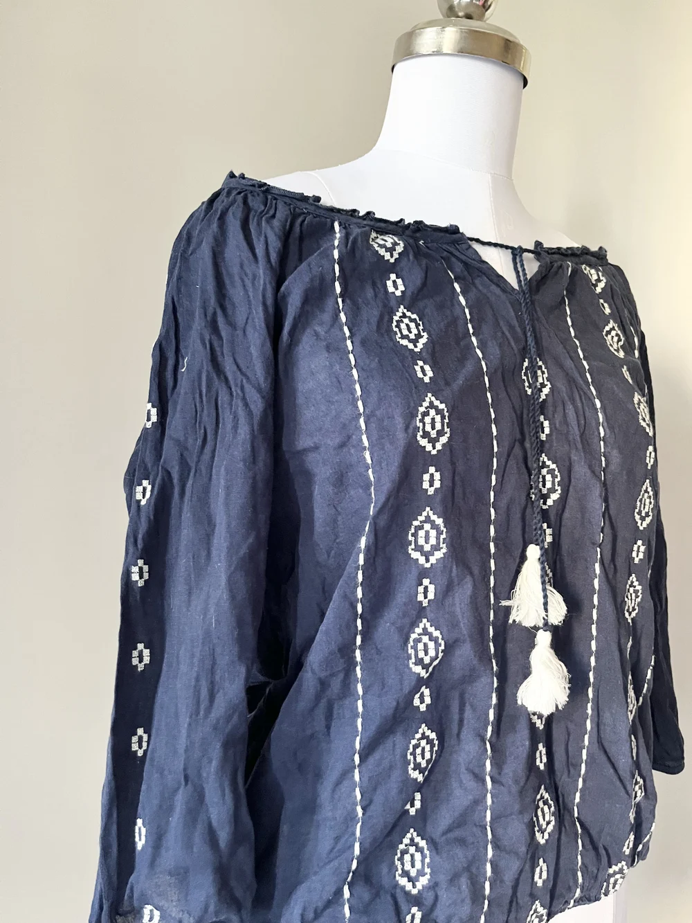 Boho embroidered top