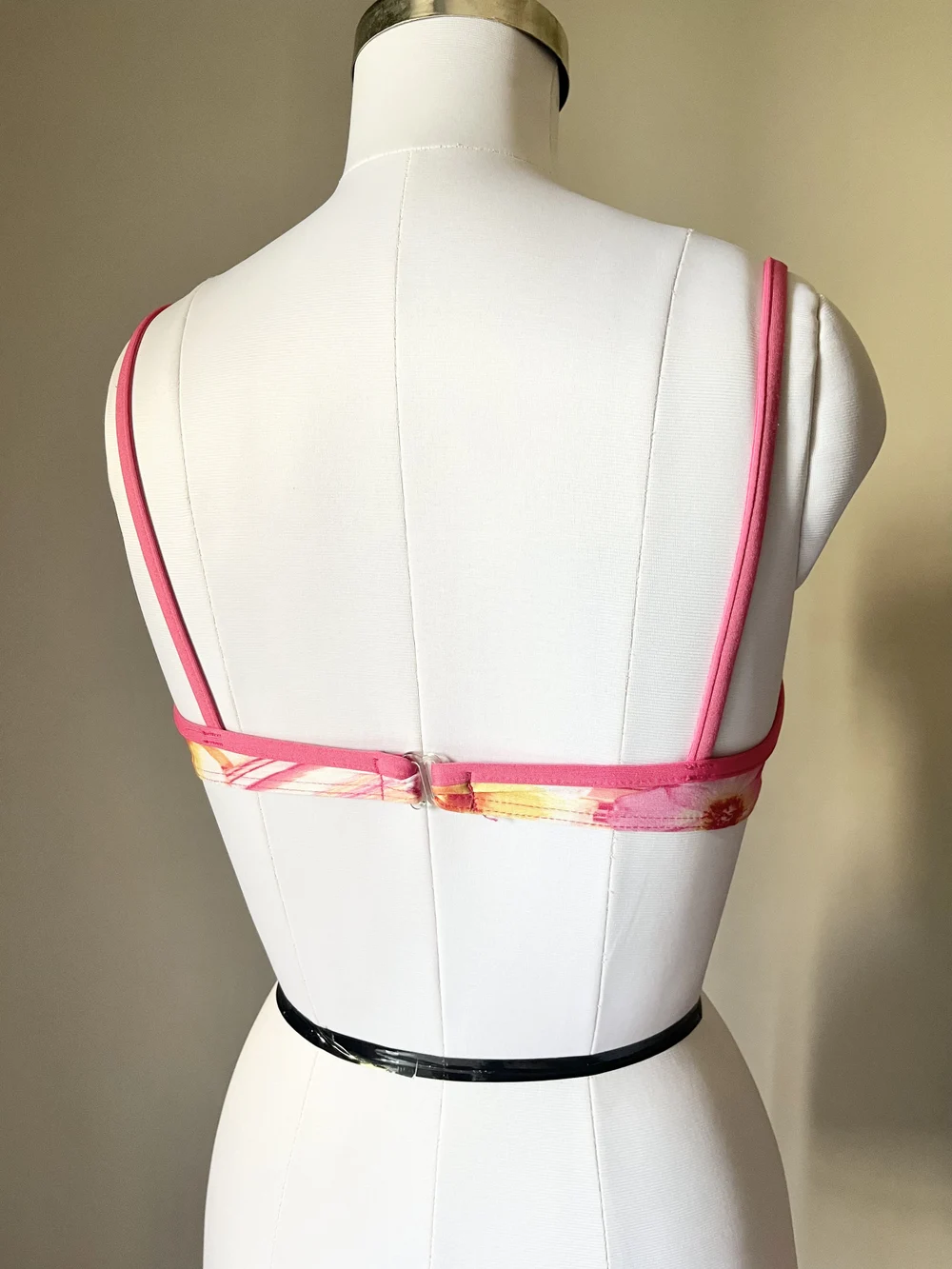 Pink Floral Printed bikini top 