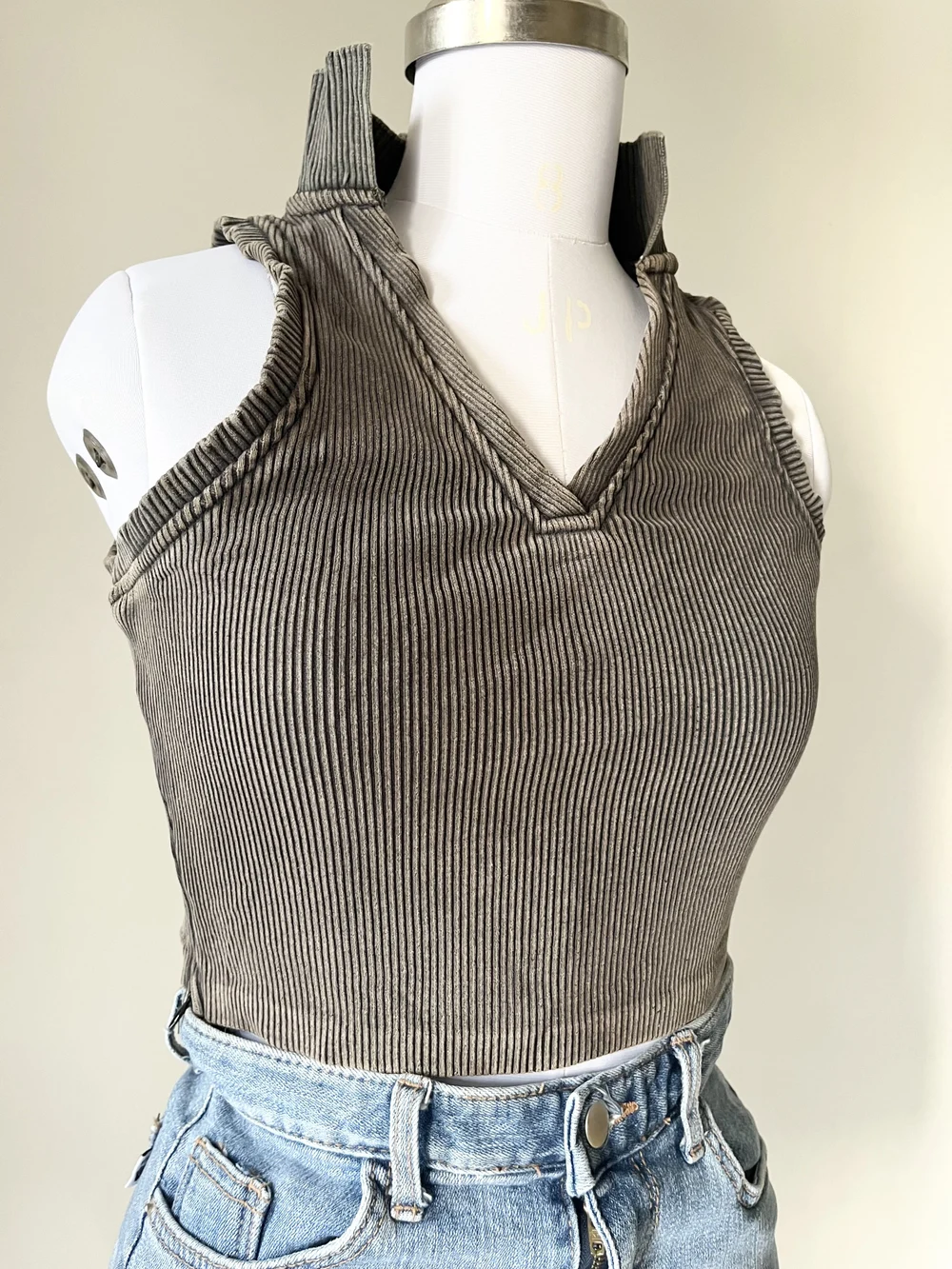 Grey corduroy shirt top 