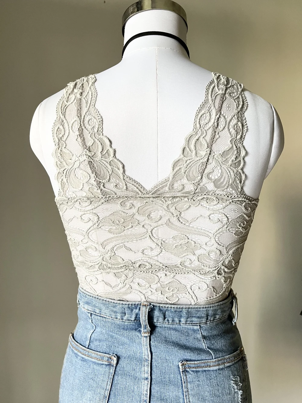 Grey lace top