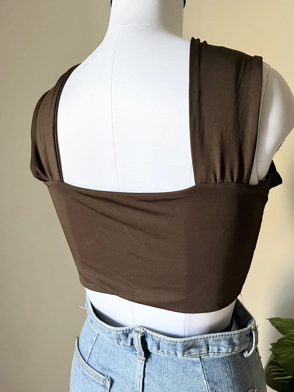 Brown criss-cross top 