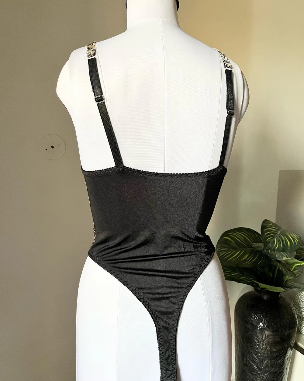 Animal print padded corset style bodysuit 