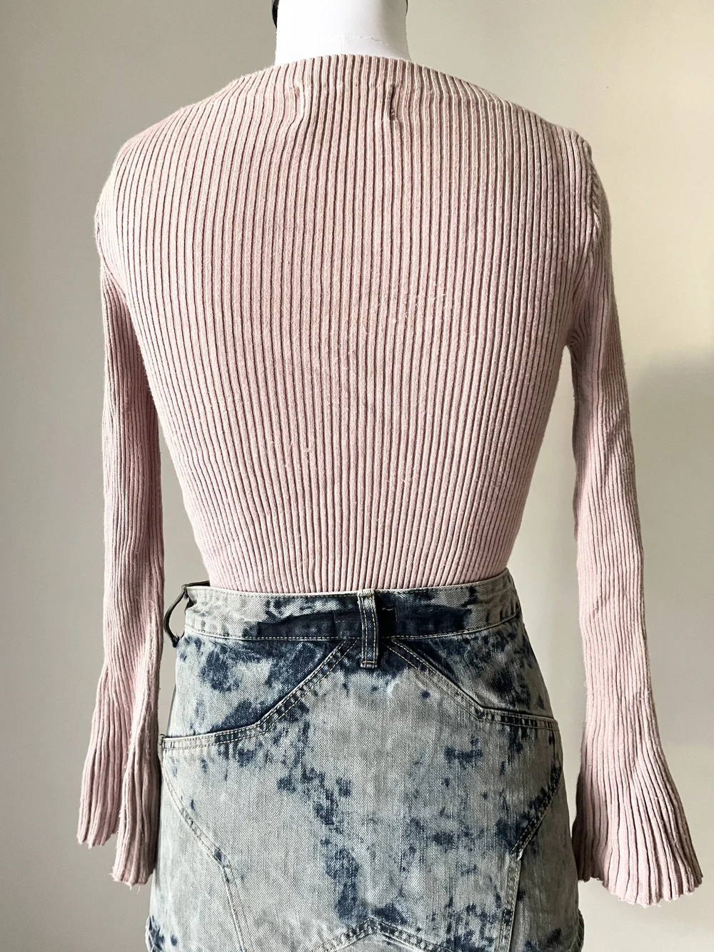 Pink bell sleeves top 