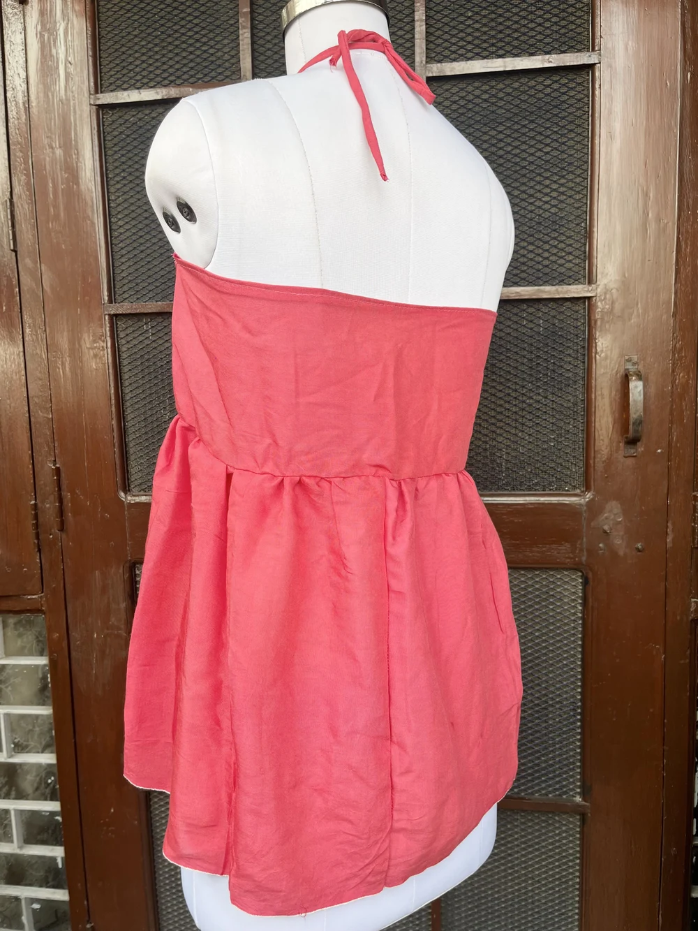 Pink Halter-neck kurti