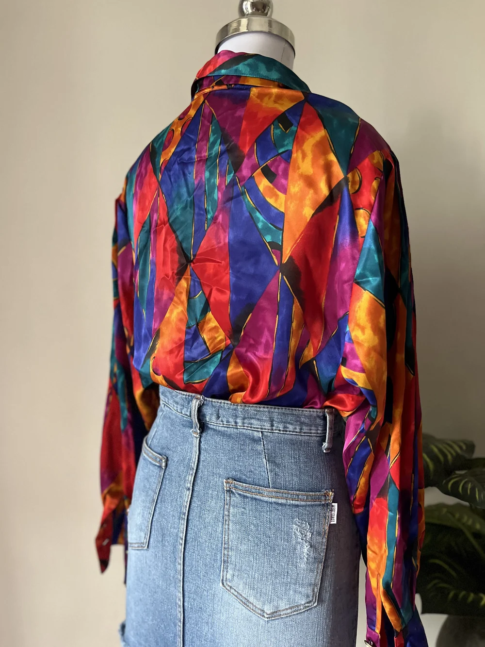 Multicolored satin shirt 