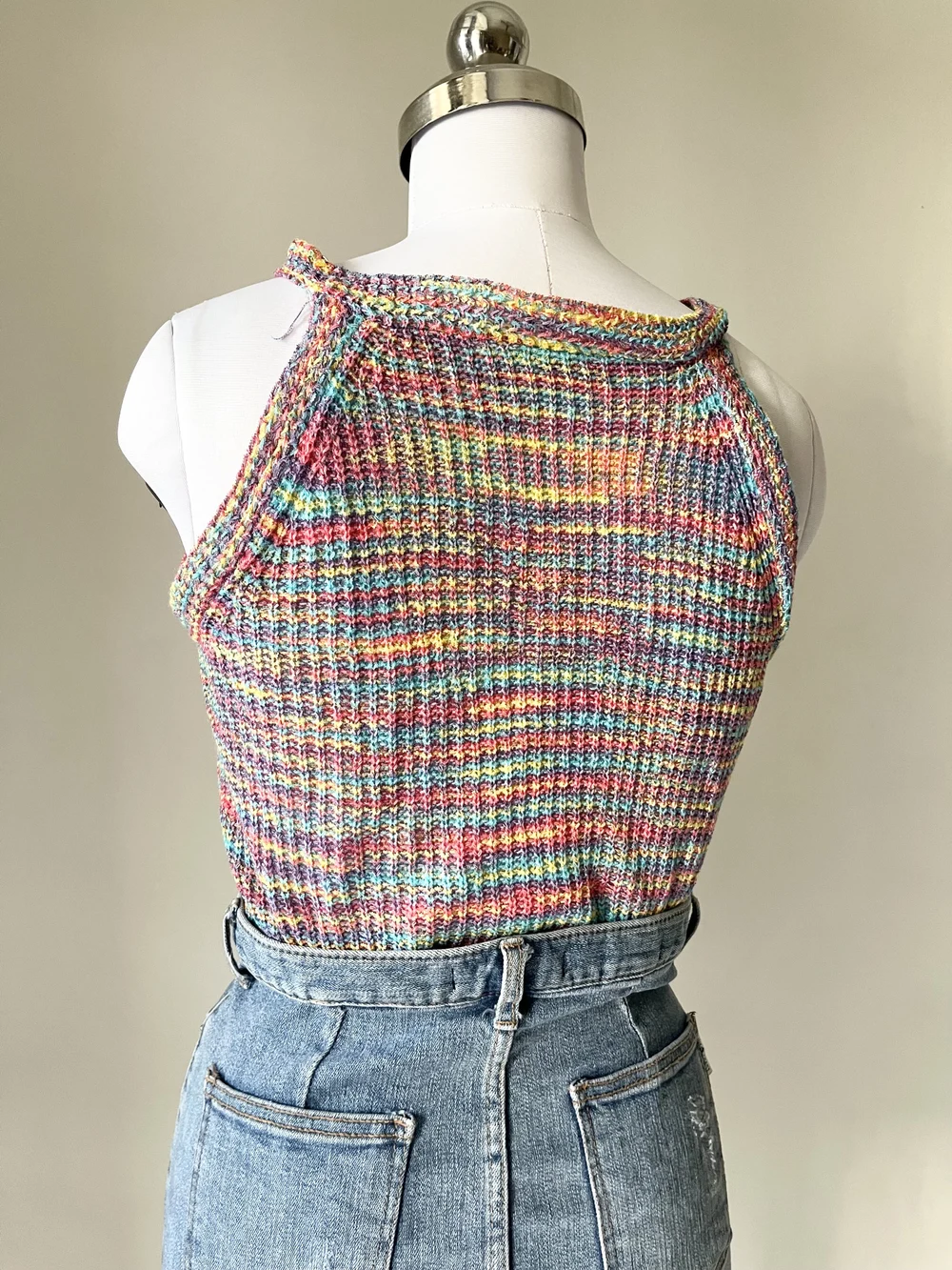 Multicolored crochet top