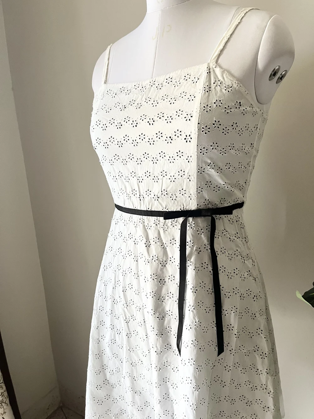 White schiffle dress
