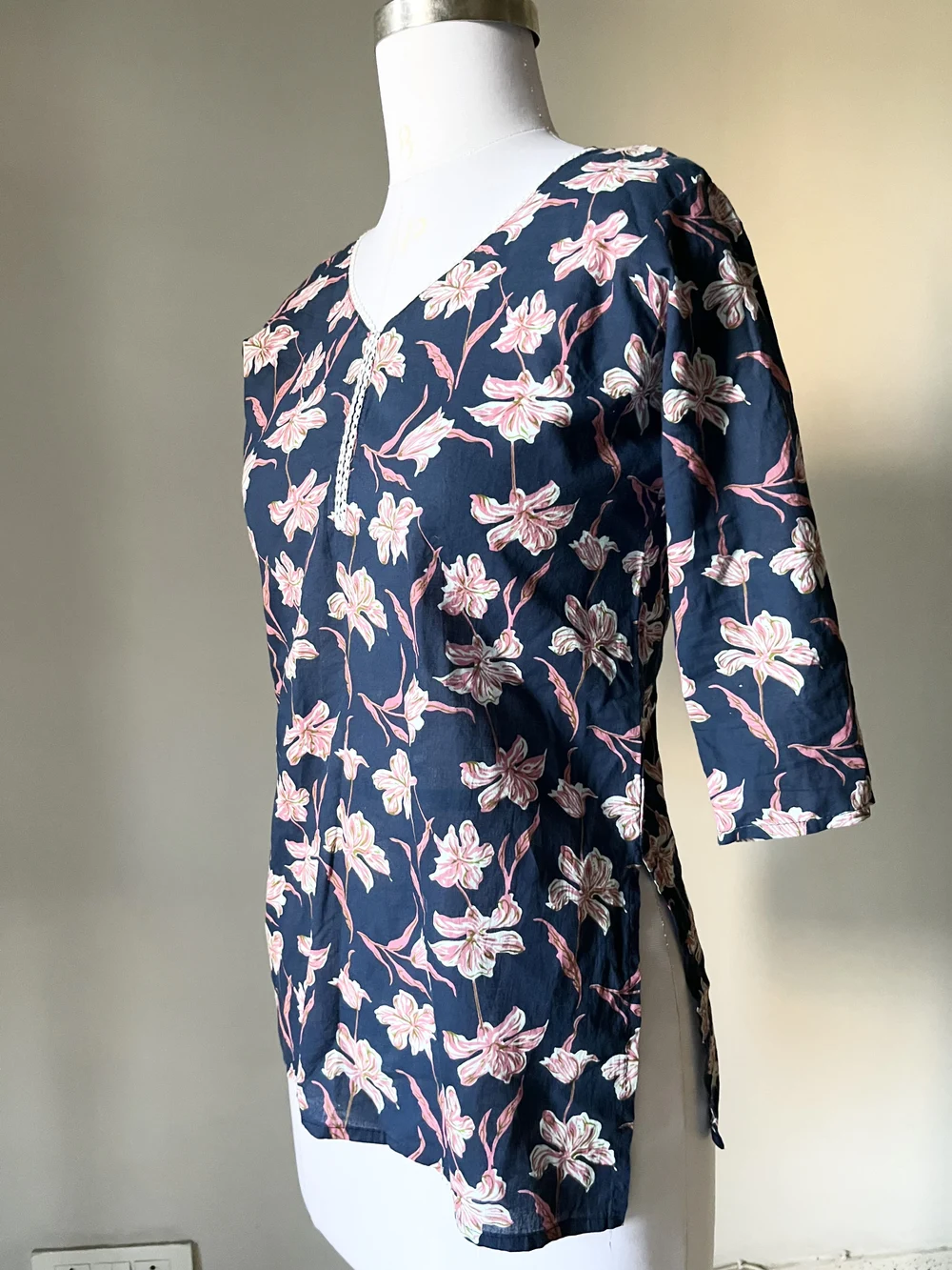 Floral print handmade kurti