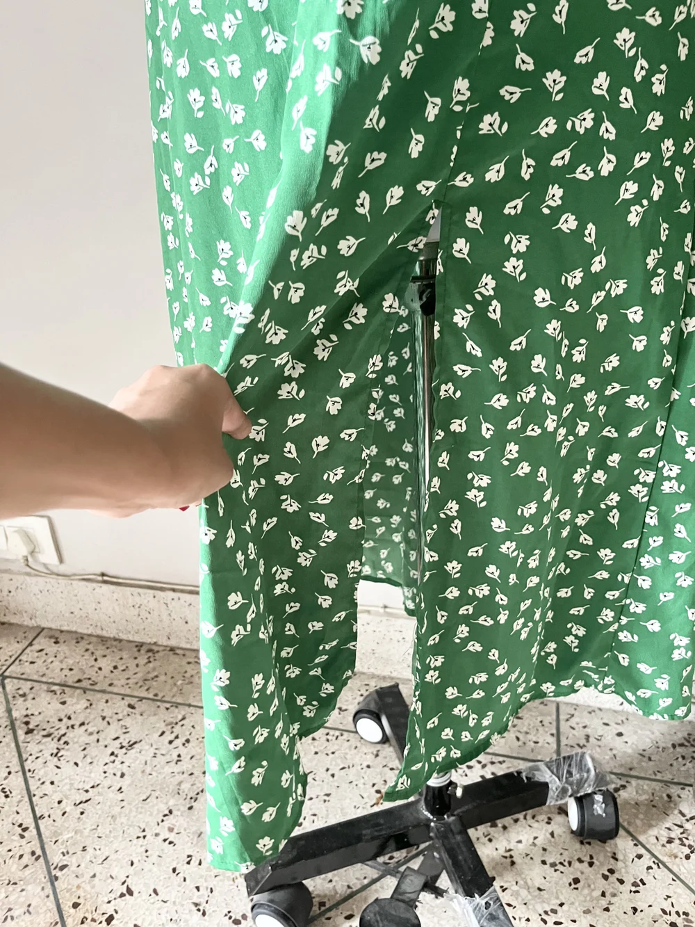 Floral green maxi dress 