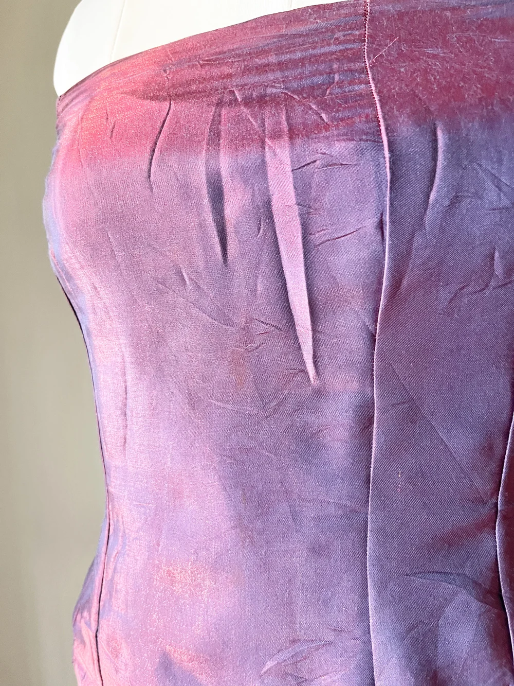 Purple satin corset top