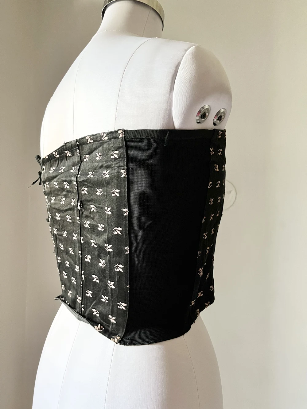 Black printed corset top