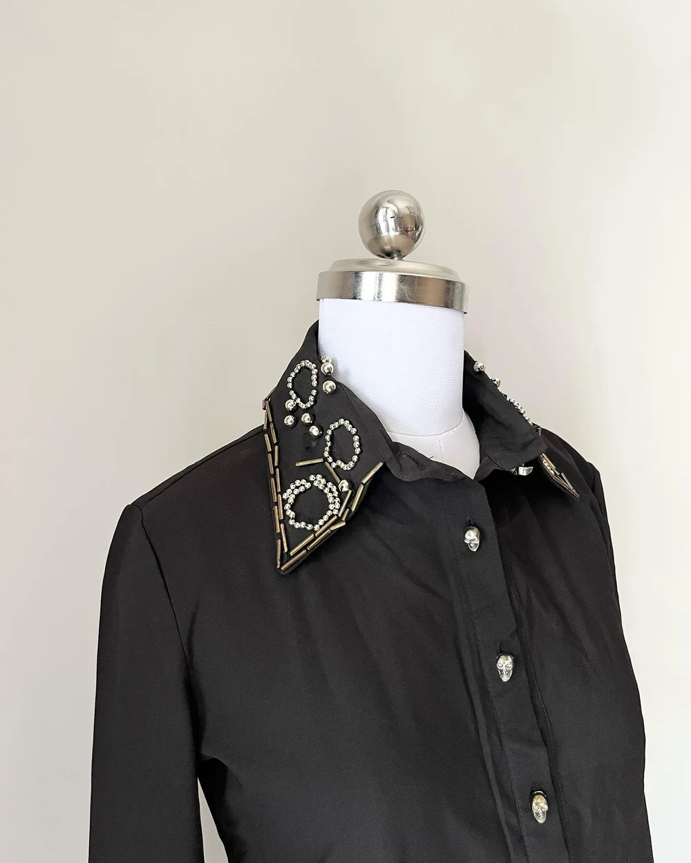 Black heavy work collar shirt 