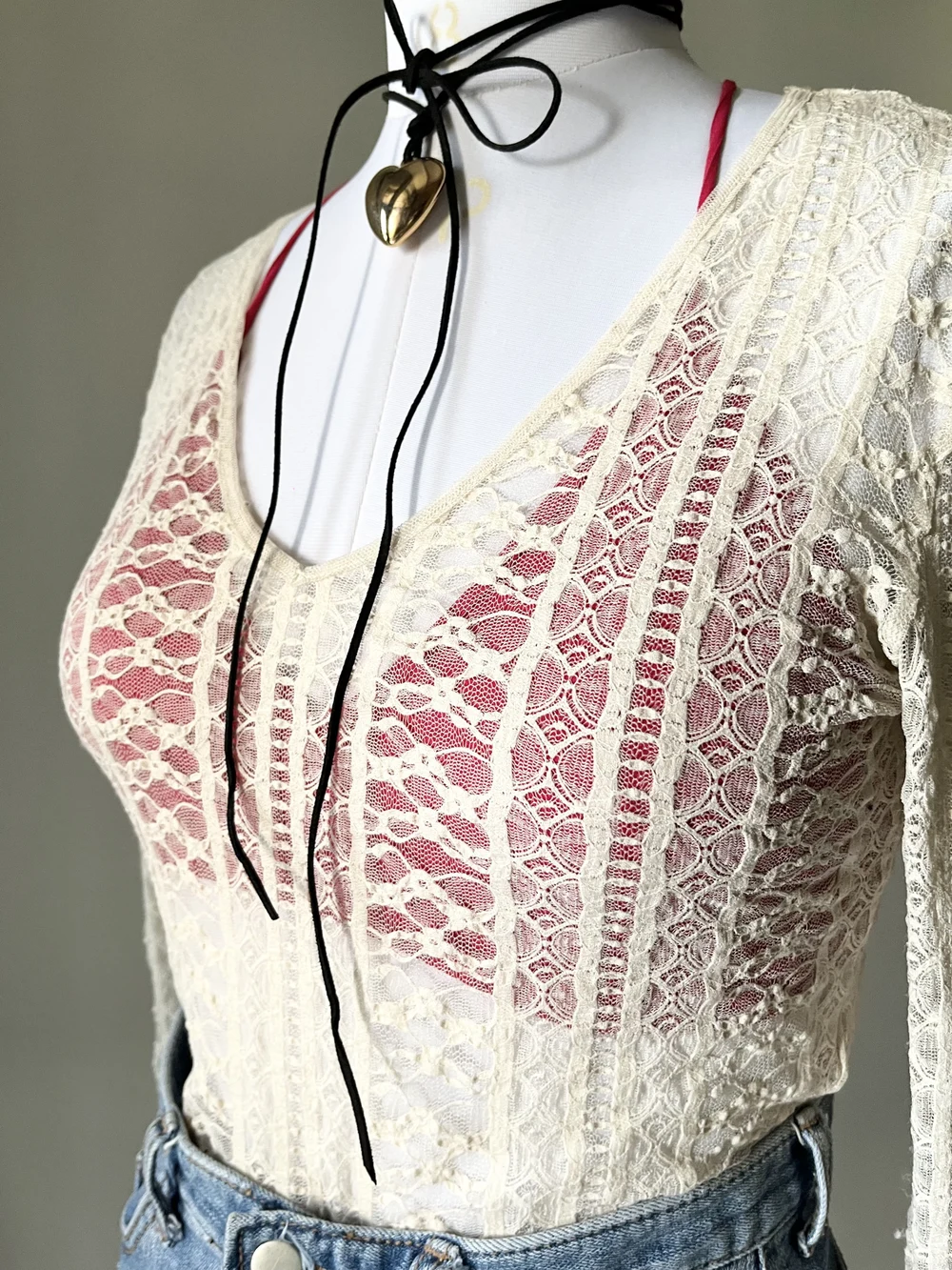 Beige lace top 