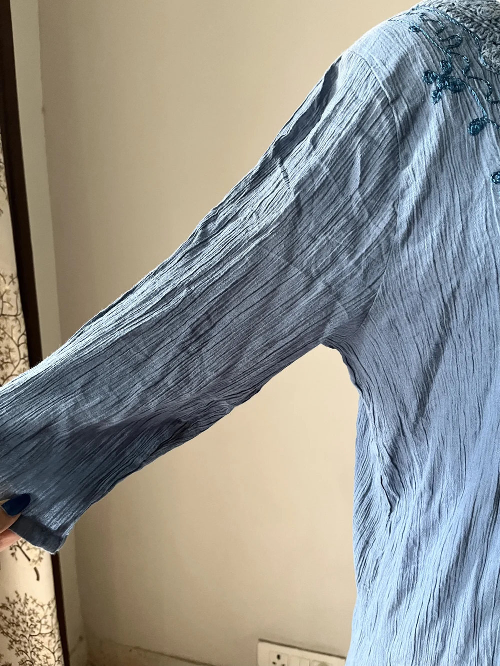 Blue embroidered kurti 