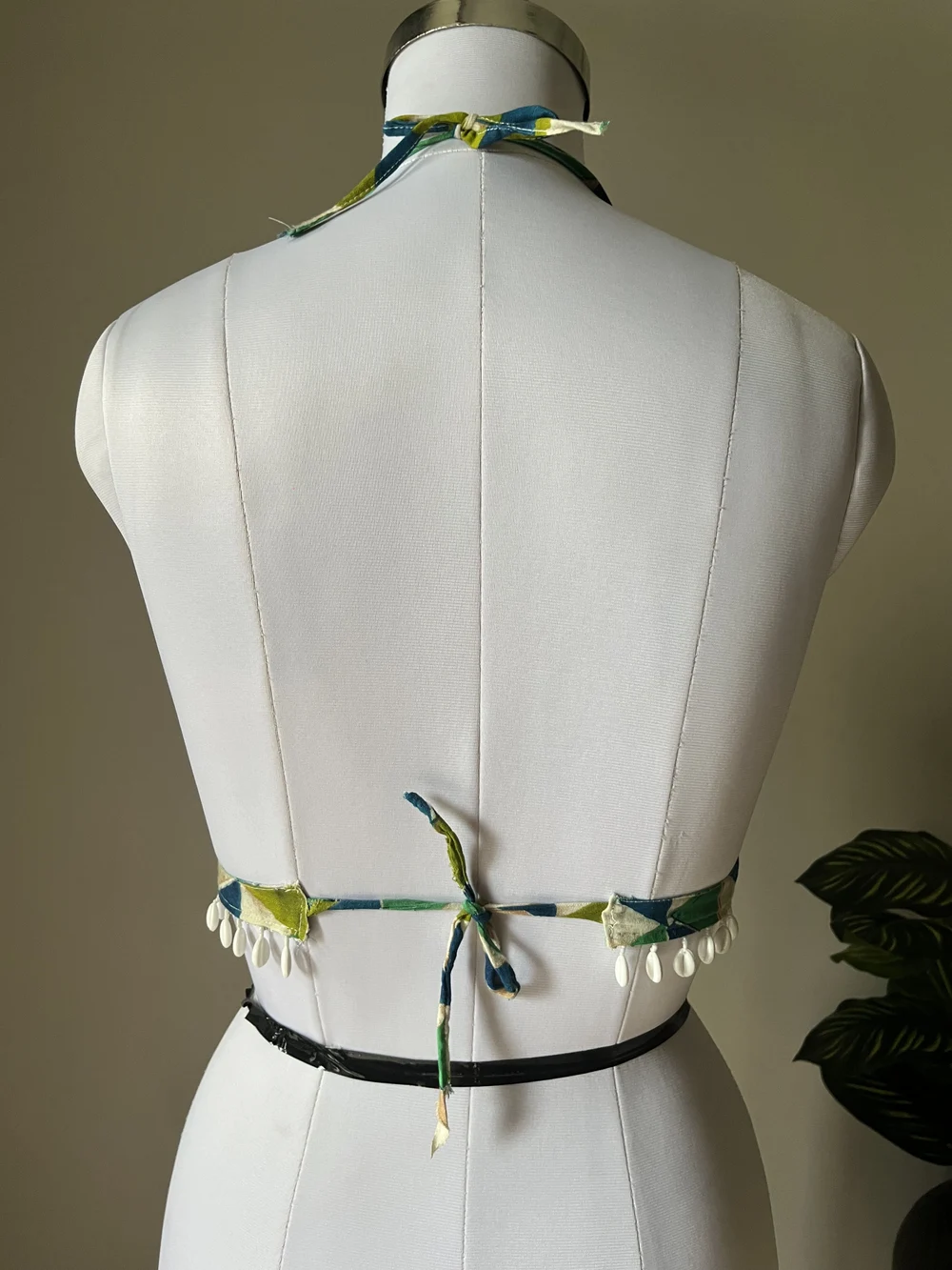 Aztec print halter-neck brallet top 