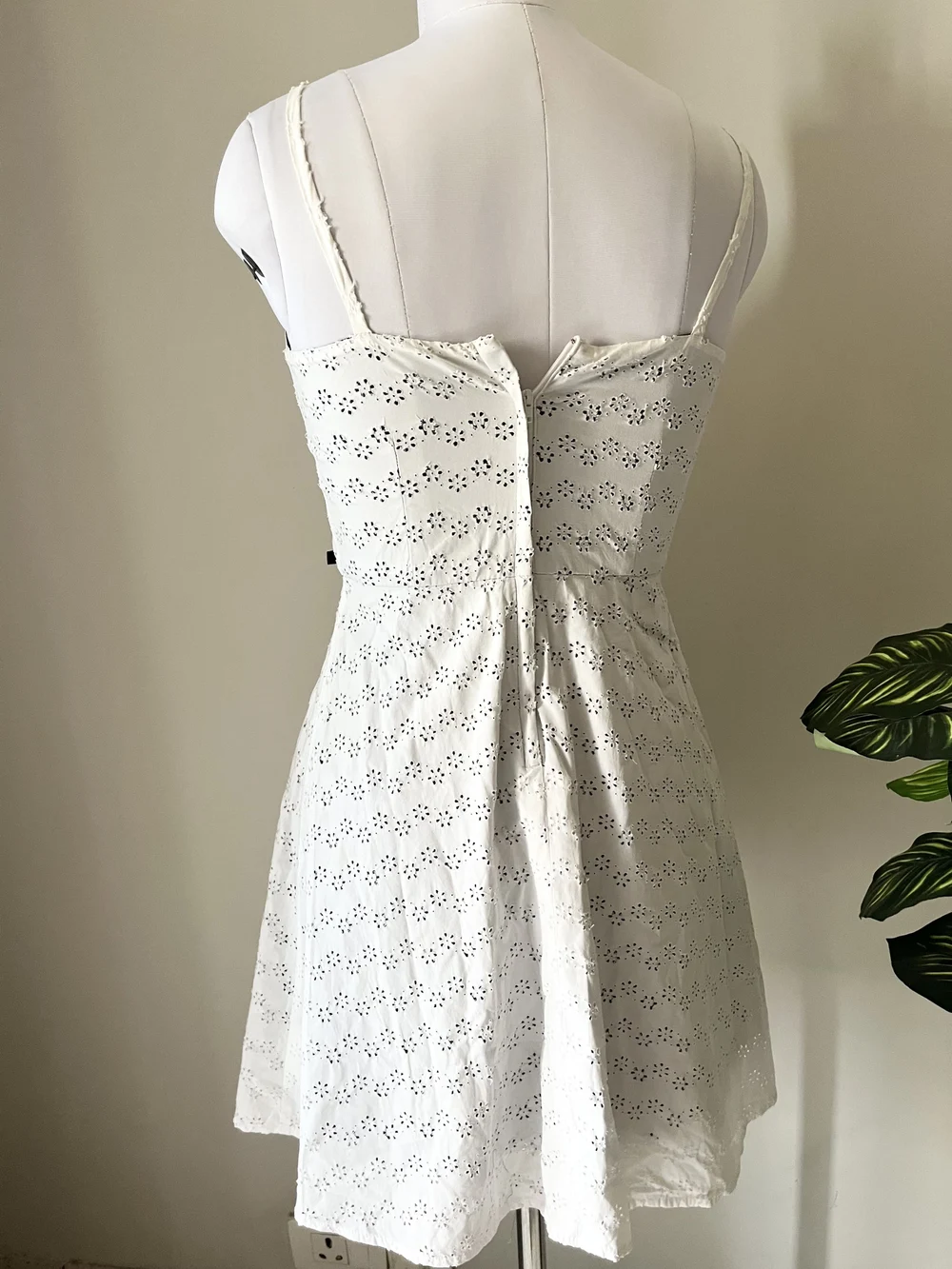 White schiffle dress
