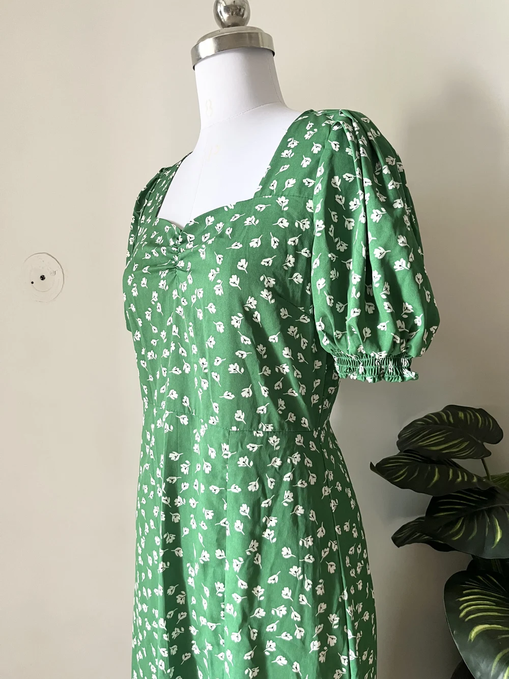 Floral green maxi dress 